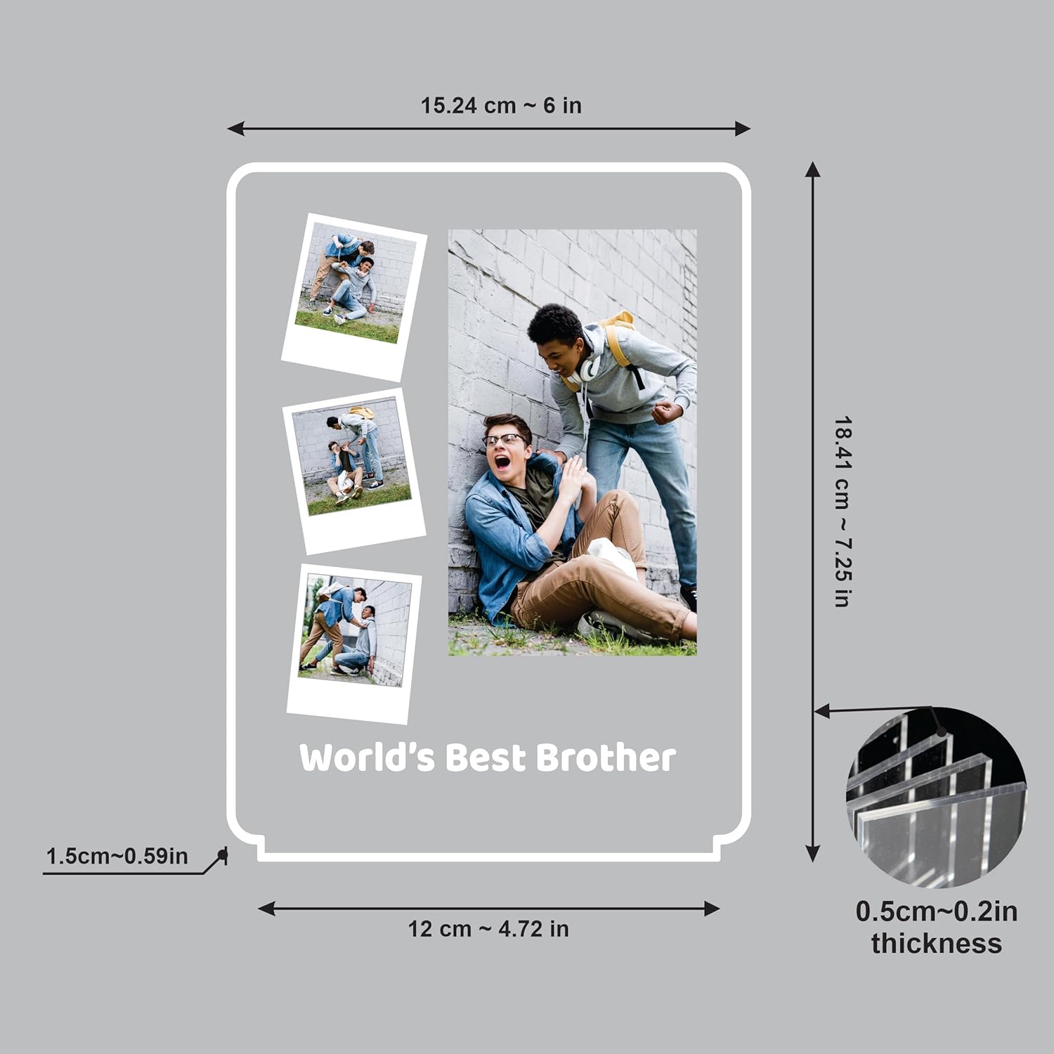 Personalized Rakhi LED Photo Frame - BRO Puzzle