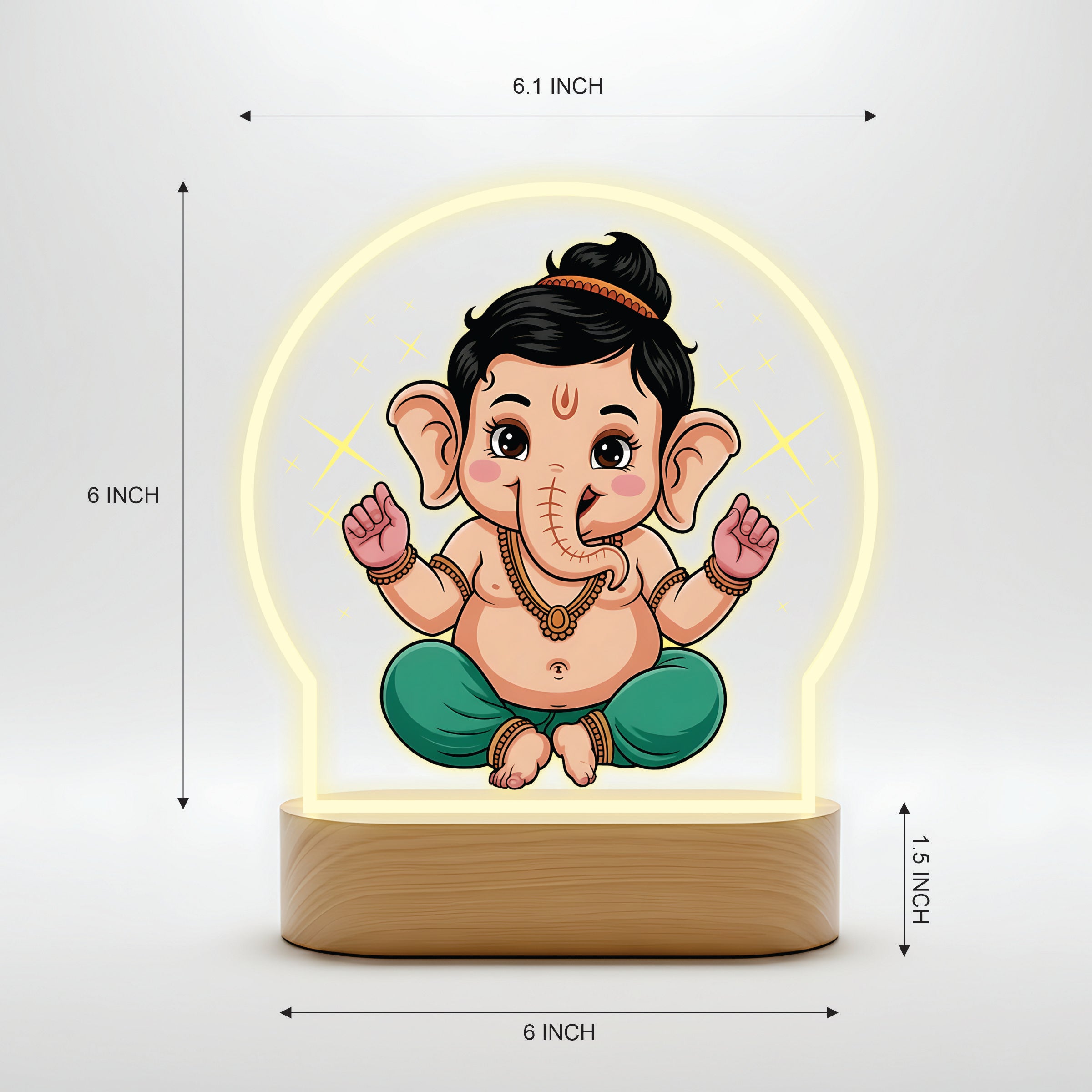 Cute Baby Ganesha LED Night Light - Cute Bal Ganesha Blessing