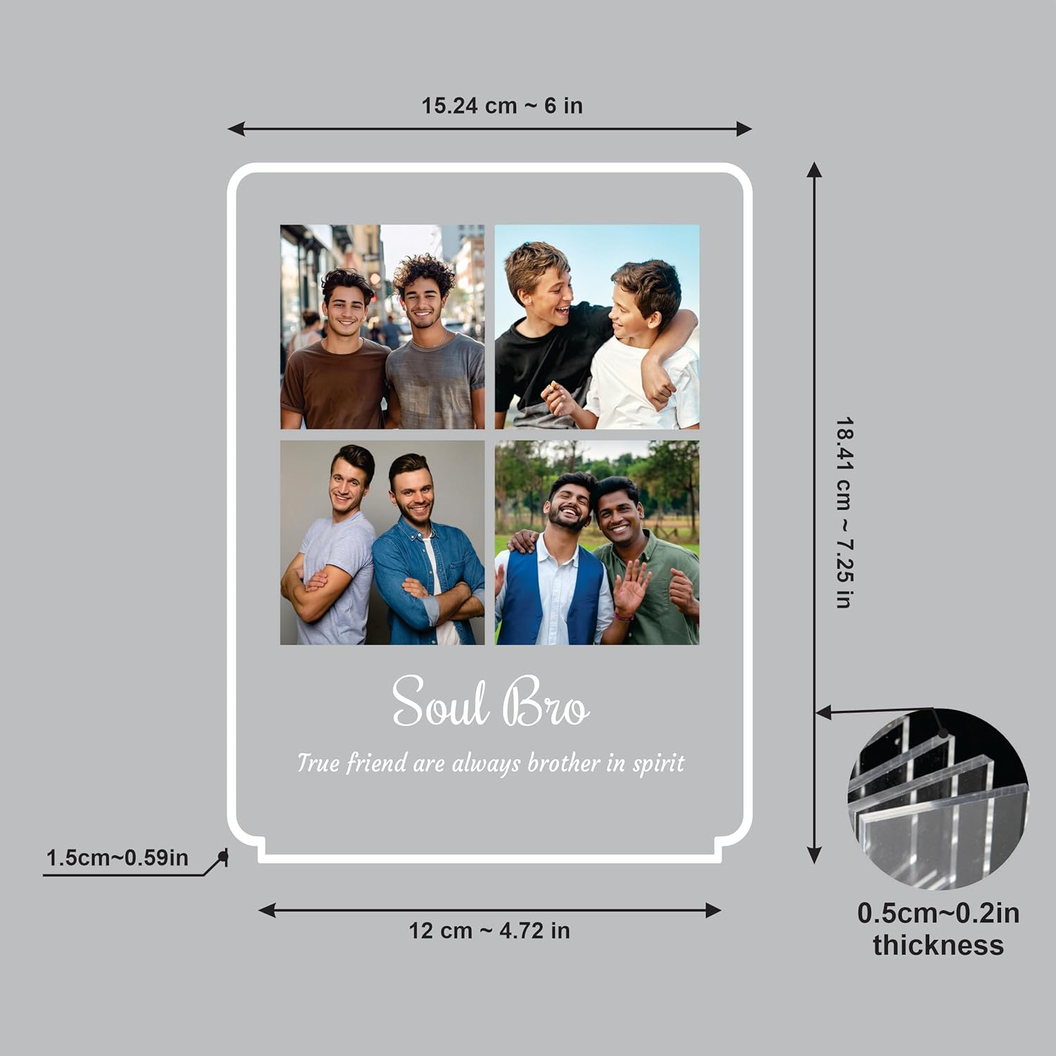Personalized Rakhi LED Photo Frame - My Sidekick Brother Display