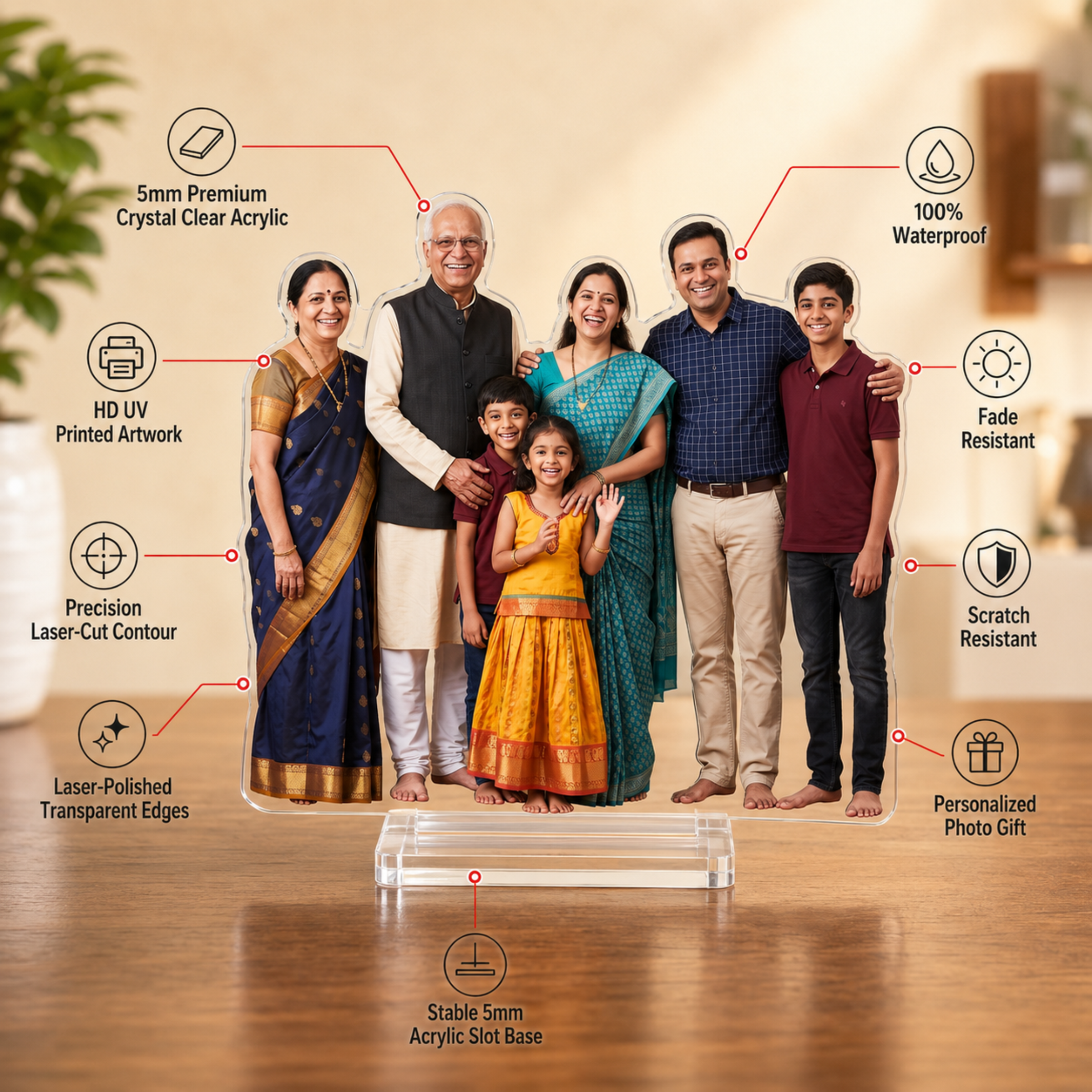 Personalized Photo Cutout Display Family