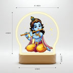 Sitting Bal Krishna Flute LED Lamp - Krishna with Flute