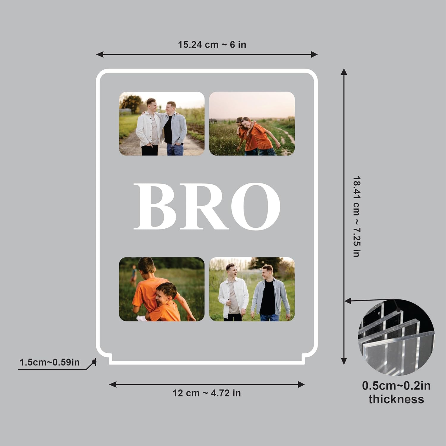Personalized Rakhi LED Photo Frame - Sibling Quad