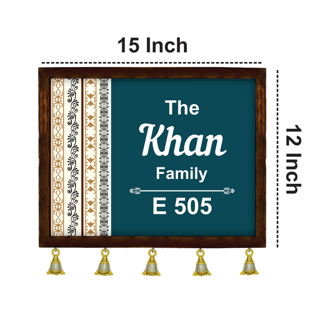 Personalized Wooden Couple Name Plate with Bells | Custom Home Entrance Board | Traditional Wall Décor (Copy) (Copy)