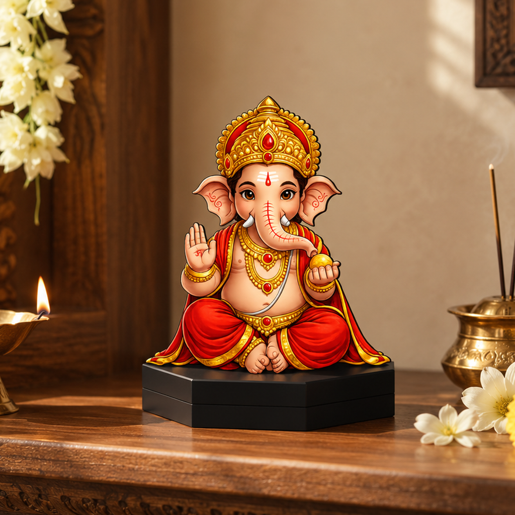 Baby Ganesha Acrylic Standee – Decorative Table Décor