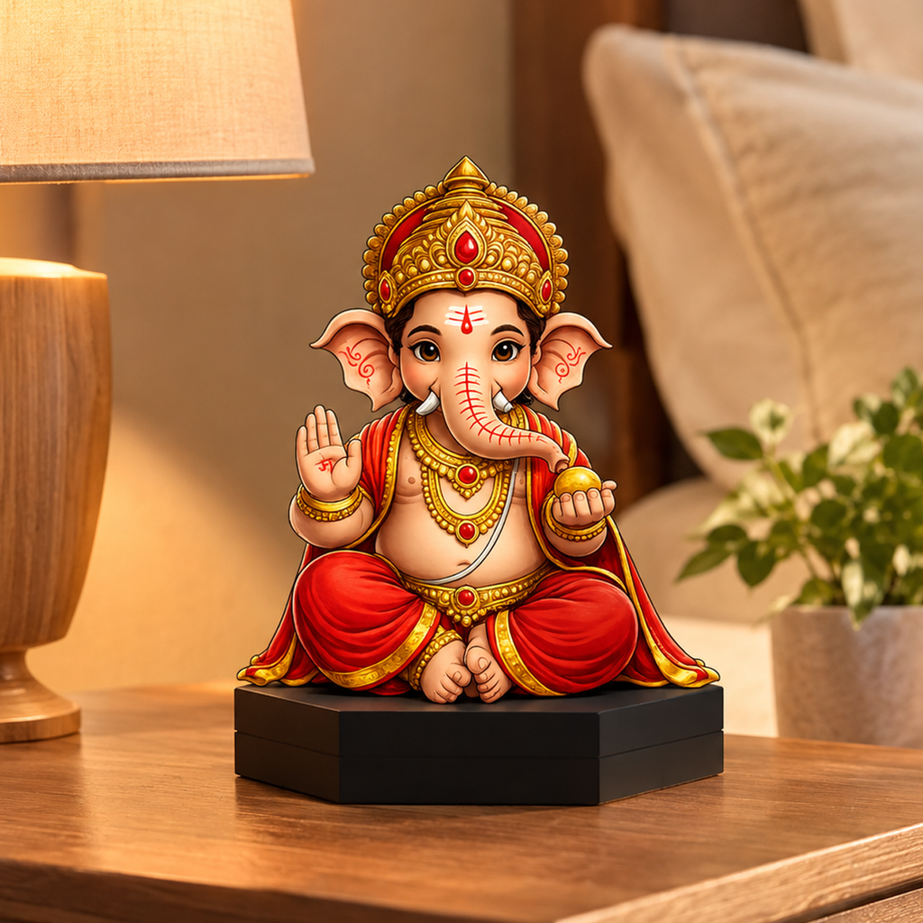 Baby Ganesha Acrylic Standee – Decorative Table Décor