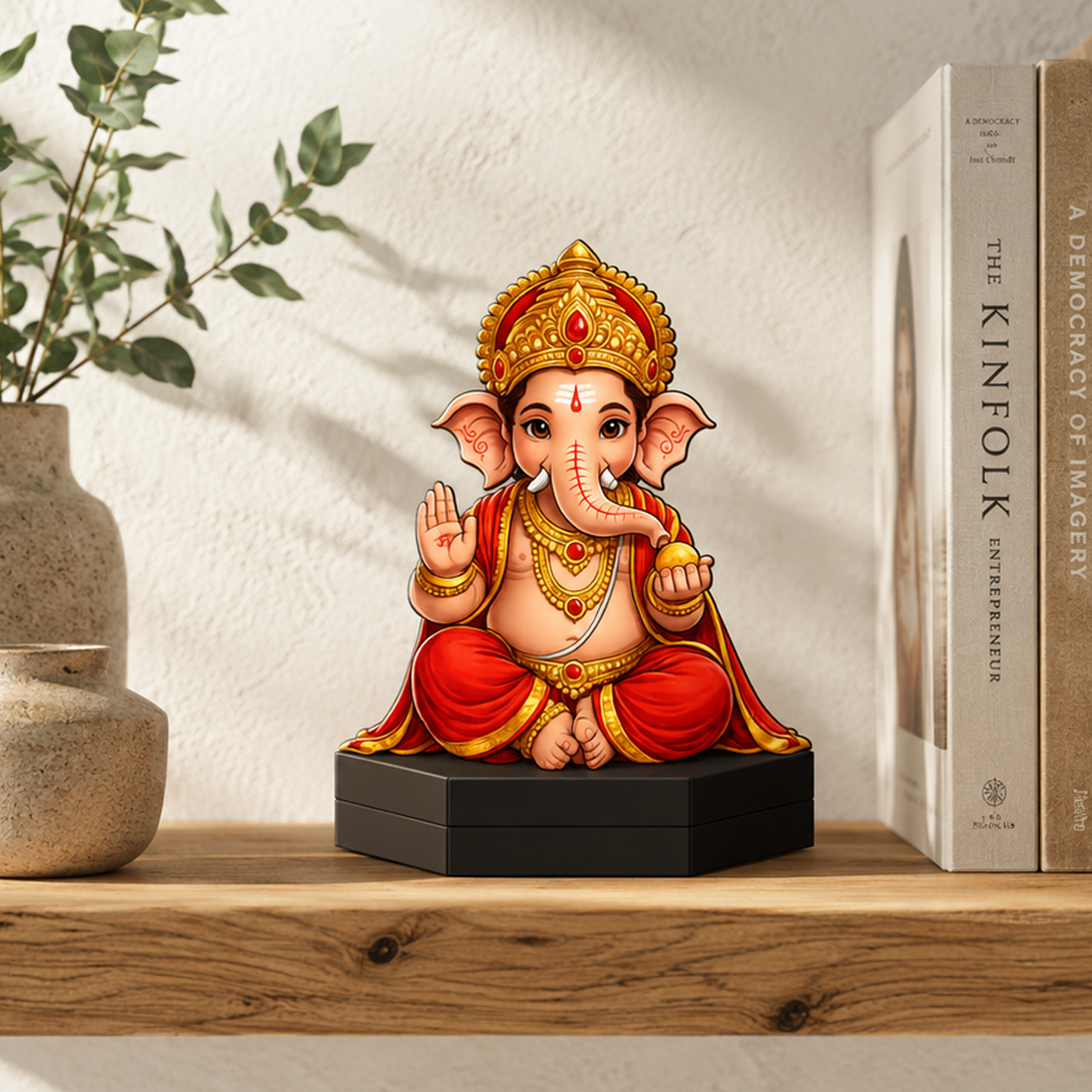 Baby Ganesha Acrylic Standee – Decorative Table Décor