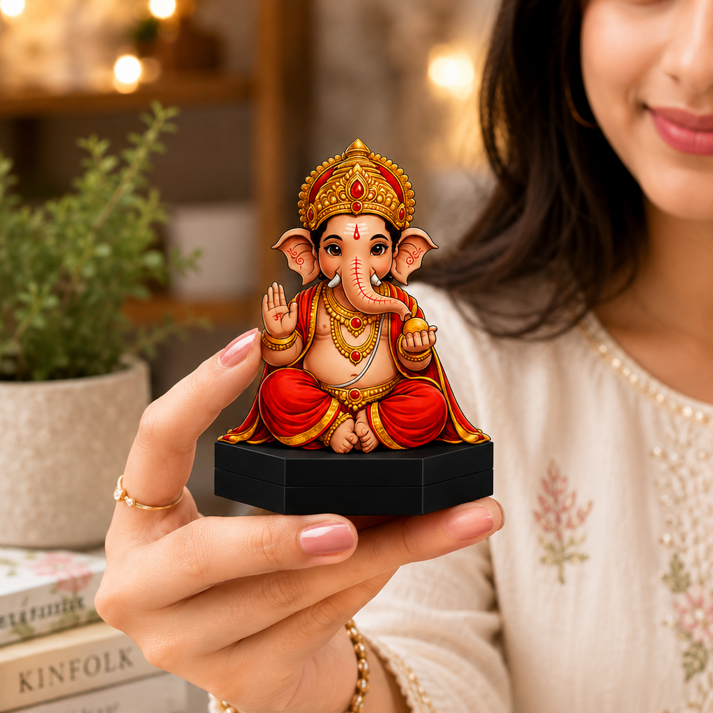 Baby Ganesha Acrylic Standee – Decorative Table Décor