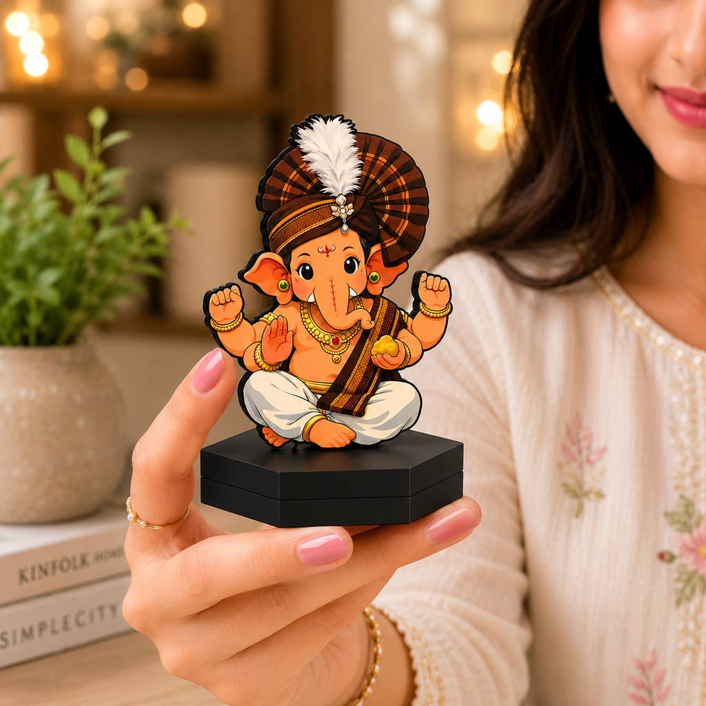 Cute Ganpati Acrylic Idol for Office & Home
