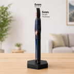 Personalized photo cutout in side view on a black base, 5mm acrylic thickness