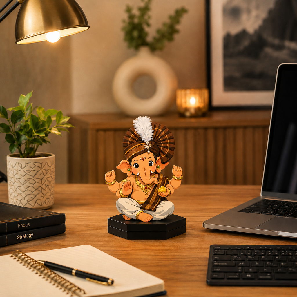 Cute Ganpati Acrylic Idol for Office & Home