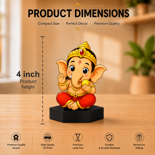 Baby Ganesha Acrylic Decorative Stand
