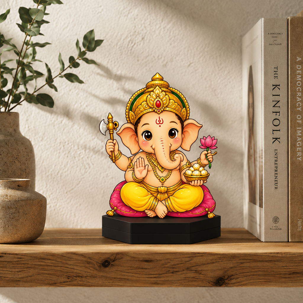 Lord Ganesha Acrylic Table Decor Showpiece