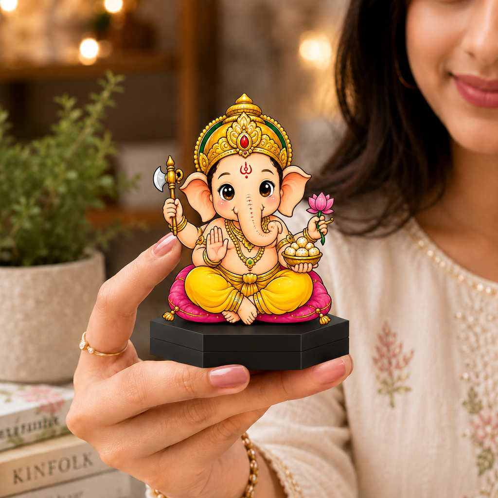 Lord Ganesha Acrylic Table Decor Showpiece