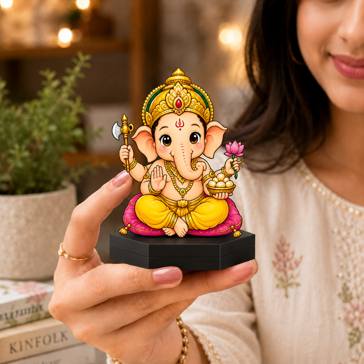 Lord Ganesha Acrylic Table Decor Showpiece