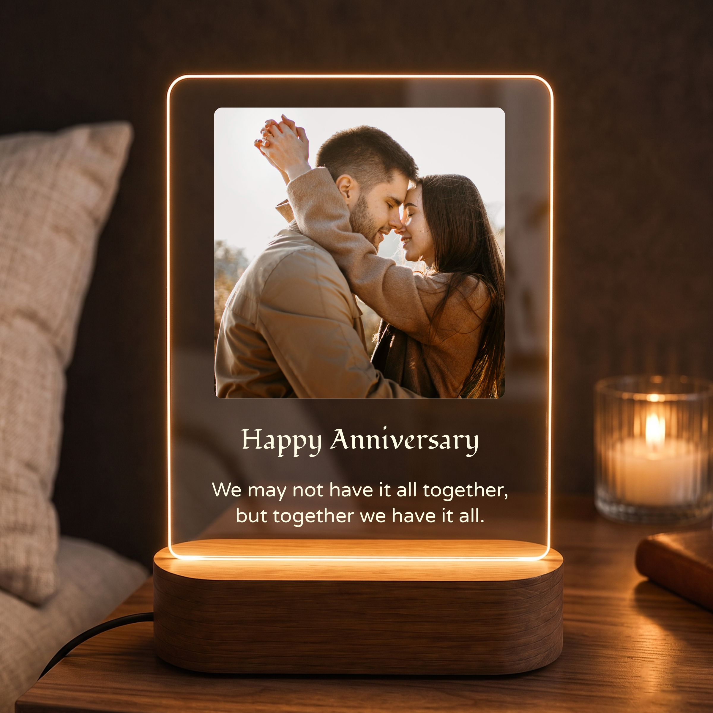 Custom LED Acrylic Photo Frame - Together