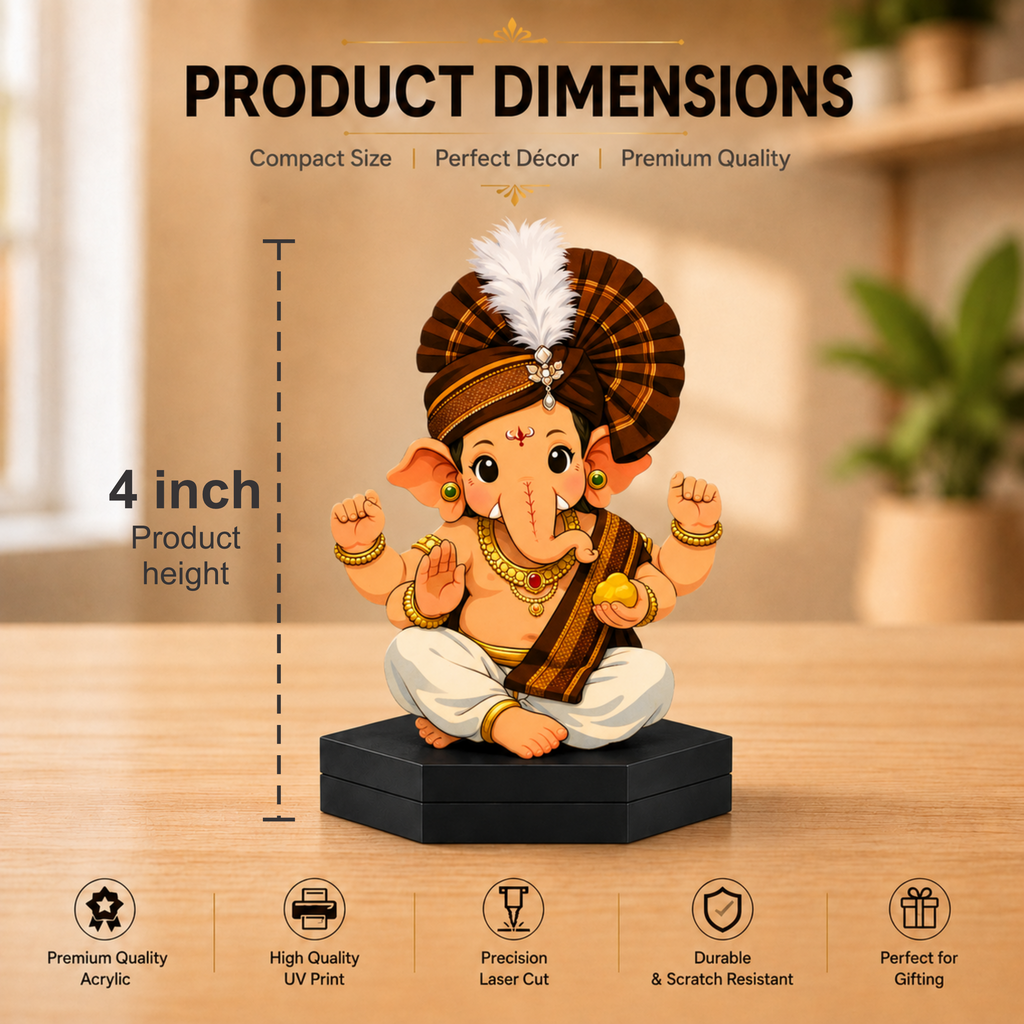 Cute Ganpati Acrylic Idol for Office & Home