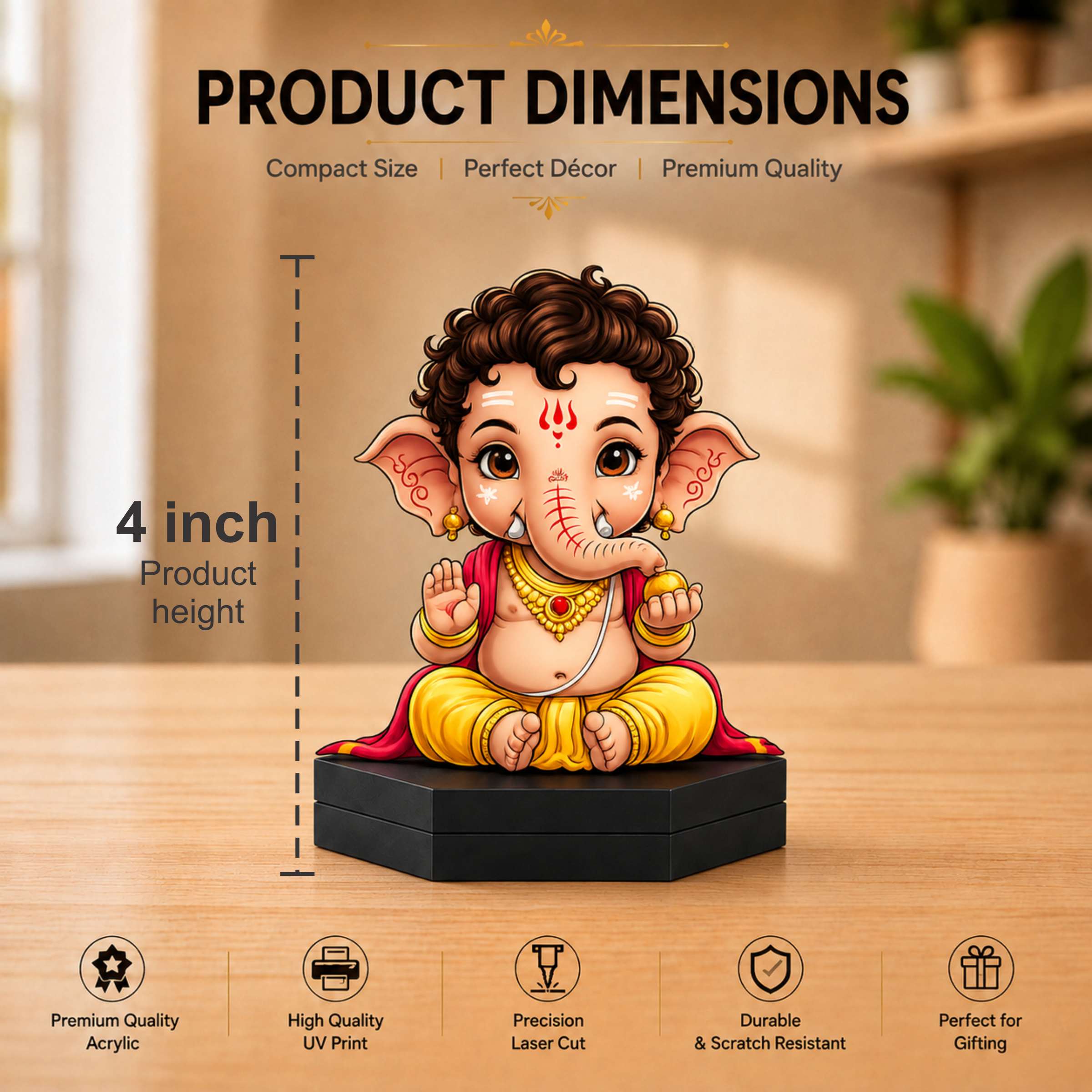 Cute Baby Ganesha Acrylic Tabletop Standee